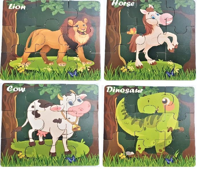 Buy Kids Jigsaw Puzzle Online, Set of 4 Cartoon Animals